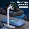 2 in 1 Magneettinen langaton latauslaite Desktop Wireless Fast Charging Base Stand Dock Station Apple Watch/iPhone - musta - musta