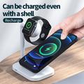 2 in 1 Magneettinen langaton latauslaite Desktop Wireless Fast Charging Base Stand Dock Station Apple Watch/iPhone - musta - musta