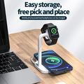 2 in 1 Magneettinen langaton latauslaite Desktop Wireless Fast Charging Base Stand Dock Station Apple Watch/iPhone - musta - musta