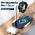 2 in 1 Magneettinen langaton latauslaite Desktop Wireless Fast Charging Base Stand Dock Station Apple Watch/iPhone - musta - musta