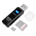 2-in-1 USB 3.0 -kortinlukija SD- ja TF-korteille - musta