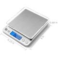 2000g / 0.1g Digitaalinen taskuvaaka Korut Keittiö Food Scale taustavalaistulla LCD-näytöllä varustettuna