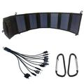 20W:n taitettava kaksois-USB-aurinkolaturi 10-in-1-latauskaapelilla - musta