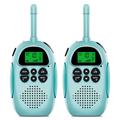 2Pcs DJ100 Lasten Walkie Talkie Lelut Lapset Interphone Mini Handheld Transceiver 3KM Range UHF-radio, jossa on kaulanauha - Sininen + sininen