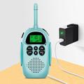 2Pcs DJ100 Lasten Walkie Talkie Lelut Lapset Interphone Mini Handheld Transceiver 3KM Range UHF-radio, jossa on kaulanauha - vaaleanpunainen + vaaleanpunainen