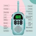 2Pcs DJ100 Lasten Walkie Talkie Lelut Lapset Interphone Mini Handheld Transceiver 3KM Range UHF-radio, jossa on kaulanauha - vaaleanpunainen + vaaleanpunainen