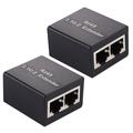 Set 1 - 2 RJ45 Splitter Connector Inline LAN pistokkeet Ethernet-kaapelin jatke adapteri - 2 Kpl.