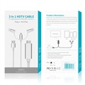 3-1:ssä HDMI-Kaapeli - Lightning, Type-C, MicroUSB