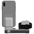 3-in-1 Alumiininen Latausjalusta - iPhone, Apple Watch, AirPods - Harmaa