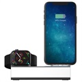 3-in-1 Alumiininen Latausasema - iPhone, Apple Watch, AirPods - Hopea