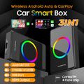 3-in-1 auton älylaatikko / Langaton CarPlay ja Android Auto näytön peilauksella