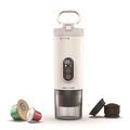 3-in-1 kannettava espressokone, jossa on Nespresso/DolceGusto-kapselit ja kahvijauhe