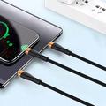3-in-1 USB-C-latauskaapeli - Micro USB, USB-C ja Lightning - 1.2m - kultainen / musta