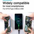 3-in-1 USB-C-latauskaapeli - Micro USB, USB-C ja Lightning - 1.2m - kultainen / musta