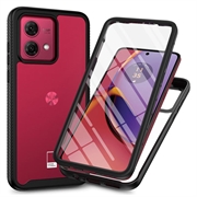 Motorola Moto G84 360 Suojaussarja Kotelo - Musta / Selkeä