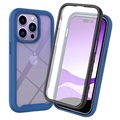 360 Suojaussarja iPhone 14 Pro Max Kotelo - Sininen / Selkeä