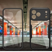 iPhone 17 Pro Max 360 Suojaussarja Kotelo - Musta / Selkeä