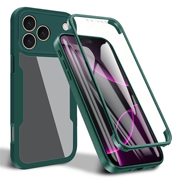 iPhone 17 Pro Max 360 Suojaussarja Kotelo - Vihreä / Selkeä
