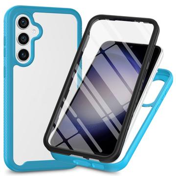 Samsung Galaxy A35 360 Suojaussarja Kotelo - Vaalean Sininen / Kirkas