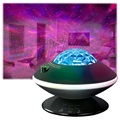 360 Asteen Pyörivä Starlight LED-Lamppu 012-2081 - Musta