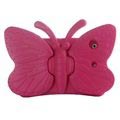 iPad Mini 2, iPad Mini 3 3D Shockproof Lasten Kotelo - Butterfly - Kuuma Pinkki
