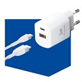 3MK HyperCharger 20W Pikalaturi - USB-C, USB-A - Valkoinen