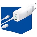 3MK HyperCharger 2xUSB-C 65W Pikalaturi - PD3.0, QC4.0 - Valkoinen
