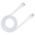 3MK HyperSilicone USB-C/Lightning Data- ja Latauskaapeli - 1m - Valkoinen