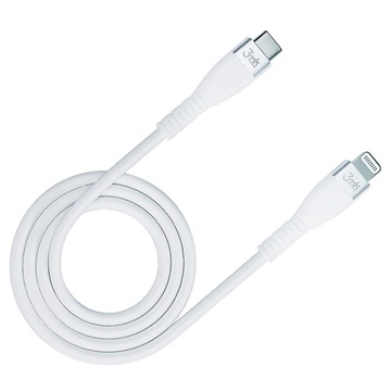 3MK HyperSilicone USB-C/Lightning Data- ja Latauskaapeli - 1m - Valkoinen