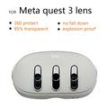 Meta Quest 3 VR Headset HD Karkaistu Lasi Linssin Suojakalvo - Musta - 3 Kpl.