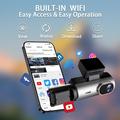 4-tuumainen kaksoisobjektiivinen WiFi Dash Cam, jossa on yönäkymätallennin 170° Super-Wide etulinssi