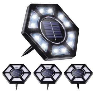 4-pack aurinko maavalot / vedenpitävä puutarha lamput - 12-LED valkoinen
