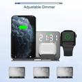 4-in-1 LED Digitaalinen lämpötilanäyttö Herätyskello 15W langaton latauslaite Qi nopea latausteline iPhone Android iWatch AirPodsille