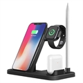 4-1:ssä Langaton Latausasema LDX-178 - iPhone, AirPods, iWatch - Musta