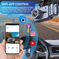 4K Dual-Lens WiFi Dash Cam, jossa on yökuvaus ja 360 kääntyvä objektiivi