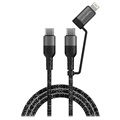 4smarts ComboCord CL USB-C / USB-C ja Lightning-kaapeli - 3m - Musta