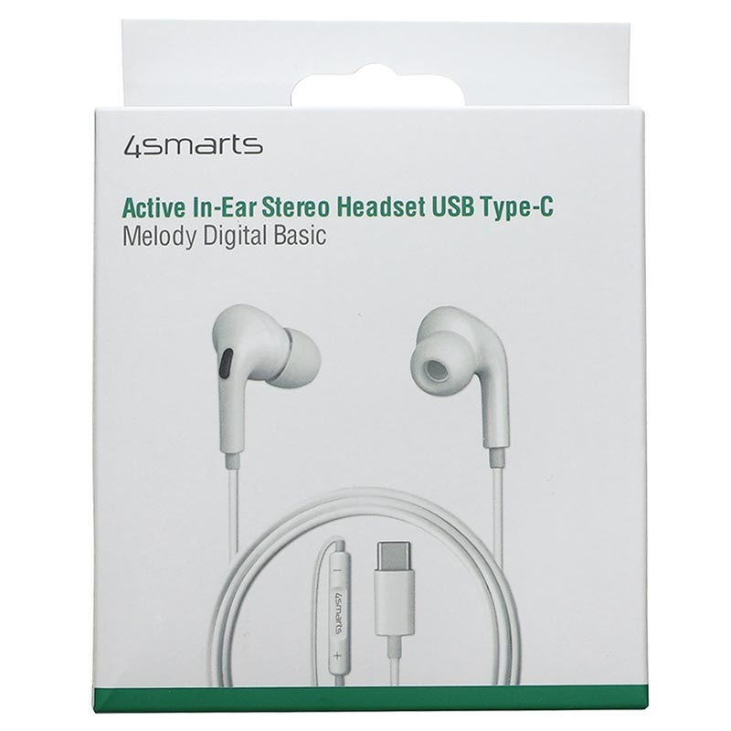 4smarts Melody Digital Basic In Ear USB C Kuulokkeet Valkoinen 4smarts Melody USB C In Ear Kuulokkeet