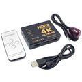 5-in-1 4K Ultra HD HDMI Switcher Kaukosäätimellä - Musta