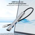 5-in-1 Alumiiniseos monitoiminen USB-C-keskitin - hopea
