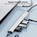 5-in-1 Alumiiniseos monitoiminen USB-C-keskitin - hopea