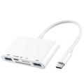 5-in-1 USB-C-keskitin / kortinlukija iPhoneen, MacBookiin, USB-C-laitteisiin - Valkoinen