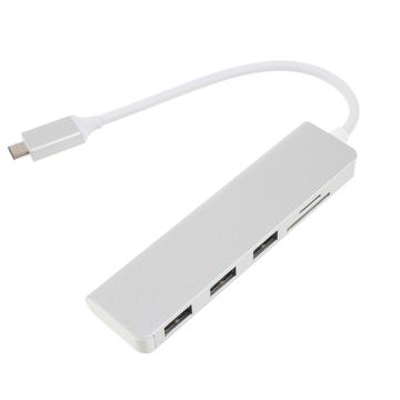 5-in-1 USB-C Hub 3x USB-A ja TF / SD-kortinlukijaan