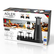 Adler AD 4449b Sähköinen suola- ja pippurimylly - Setti - 3 myllyä - USB-portti