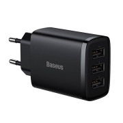 Baseus Compact-pikalaturi CCXJ020101, 3x USB, 17W - musta