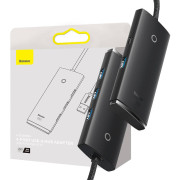 4-in-1 Baseus Lite -sarjan USB 4x USB 3.0 -keskitin WKQX030201 - 2m - musta