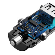 Baseus Circular 2xUSB QC3.0 5A 30W autolaturi CCALL-YD01 - musta