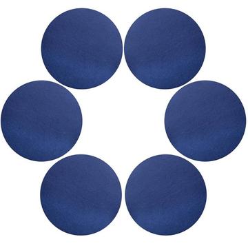 6 kpl. Aluslautaset PU-nahasta Ø 10 cm - tummansininen