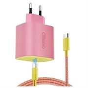 Nintendo Switch 2/Lite/OLED -yhteensopiva 60W:n PD-pikalaturi USB-C-liitännällä ja 2m:n johdolla - vaaleanpunainen