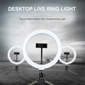 6" 48-LED Selfie Ring Light + työpöytäjalusta + kaukosäädin live-lähetysten videokuvaukseen