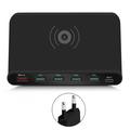 828W moniporttinen USB-laturi PD 18W älypuhelinlaturi QC3.0 langaton laturi 4-in-1 nopea latausasema - EU-pistoke - EU-pistoke